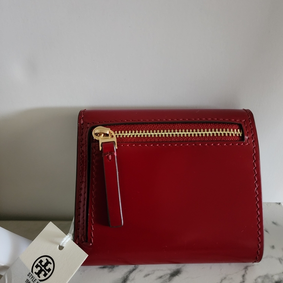 Tory Burch Red/Burgandy Leather Wallet - Picture 7 of 11